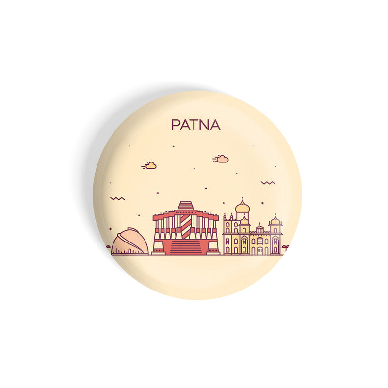 dhcrafts Round Fridge Magnet Brown Color Patna Glossy Finish Design Pack of 1 (58 mm)